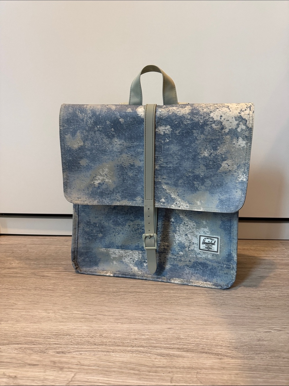 Herschel Supply Company Blue Marble Print Canvas Backpack